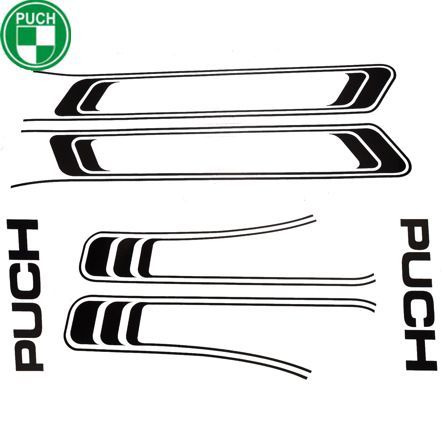 Klebersatz Tankabzug schwarz PUCH Maxi links/rechts vorn/hinten